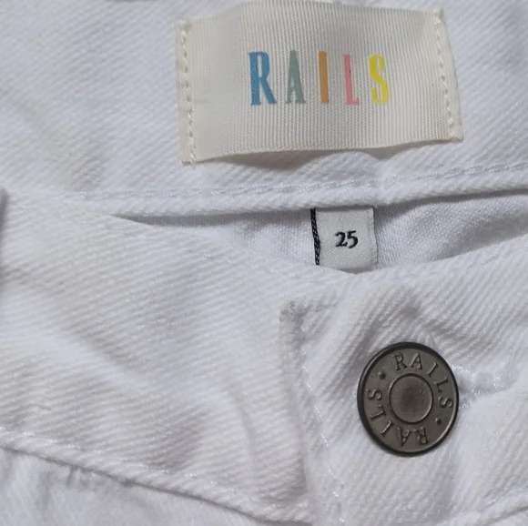 Rails Atwater Slouchy Straight Jeans White Blanche 25W NWT High Rise Boho - Picture 8 of 15